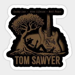 TOM SAWYER, Rush band, canada, rock retro Sticker